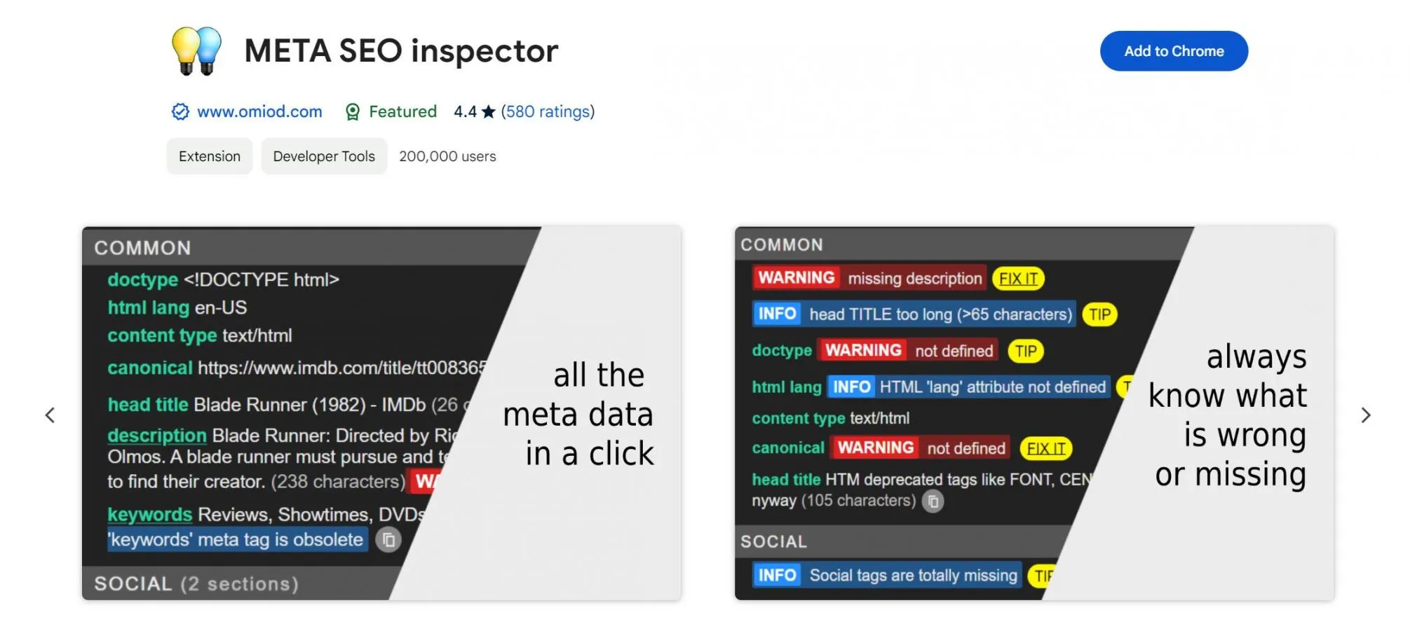 Meta SEO Inspector homepage Meta SEO Inspector homepage